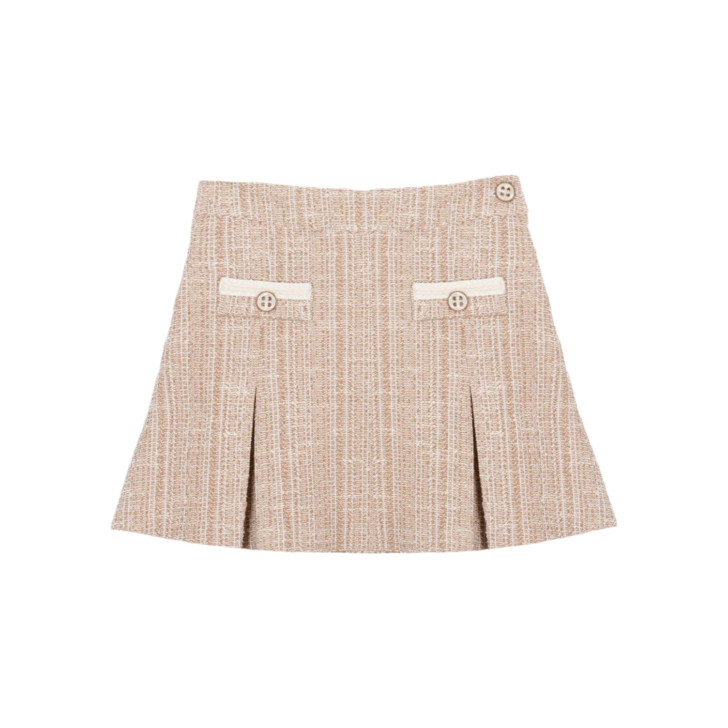 Tweed Box Pleat Skirt