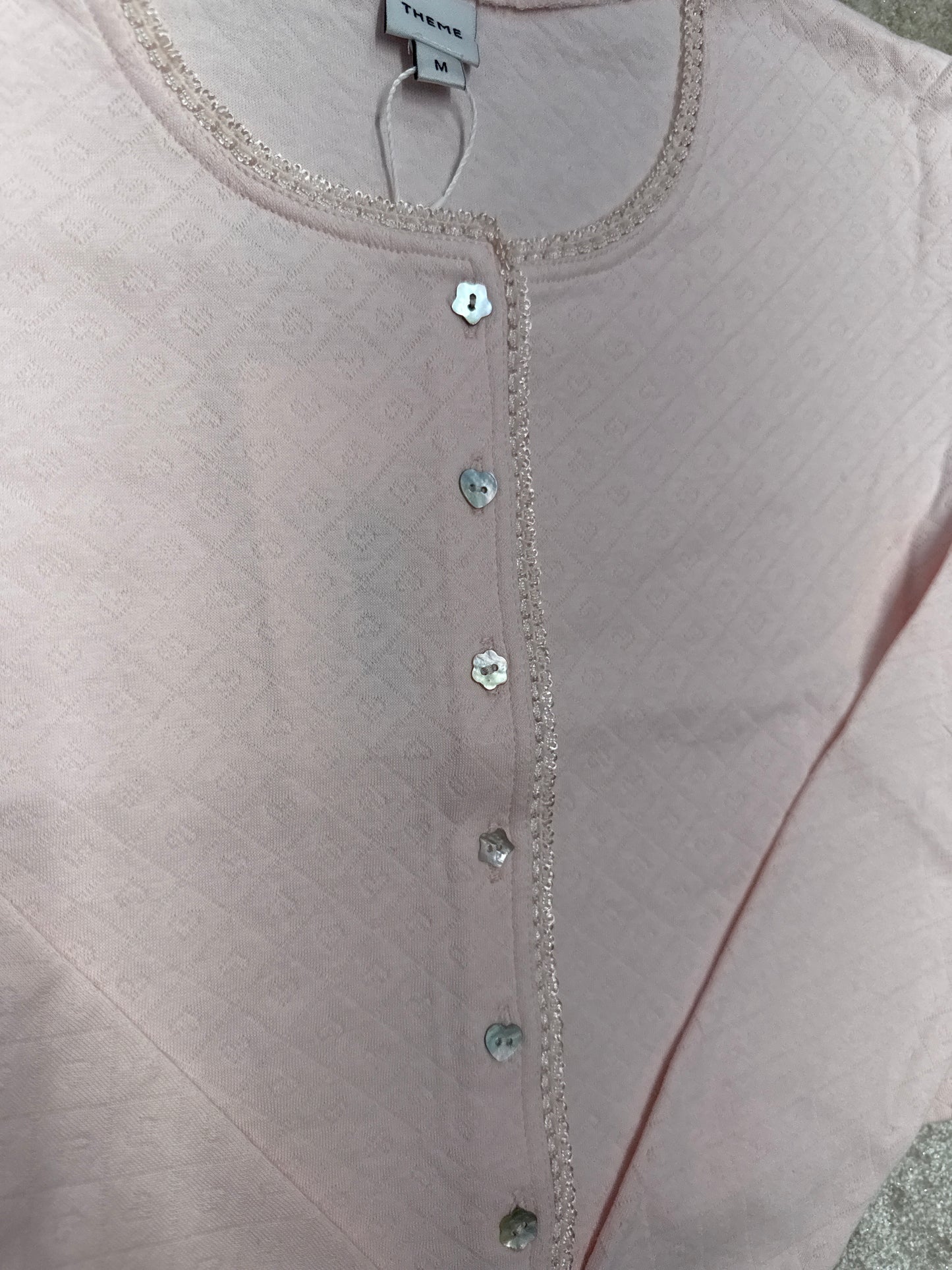 Shana pink quilted heart cardigan