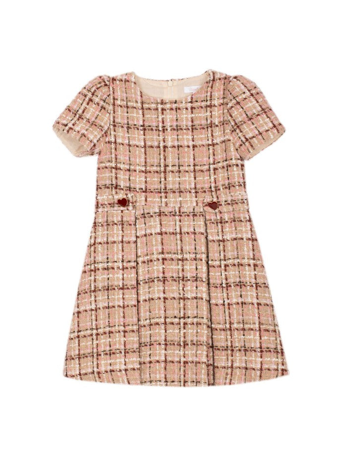 Burgundy tweed dress