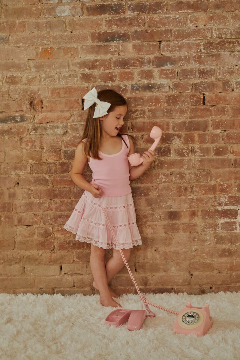 Sofia Heart Bow Lace Skirt