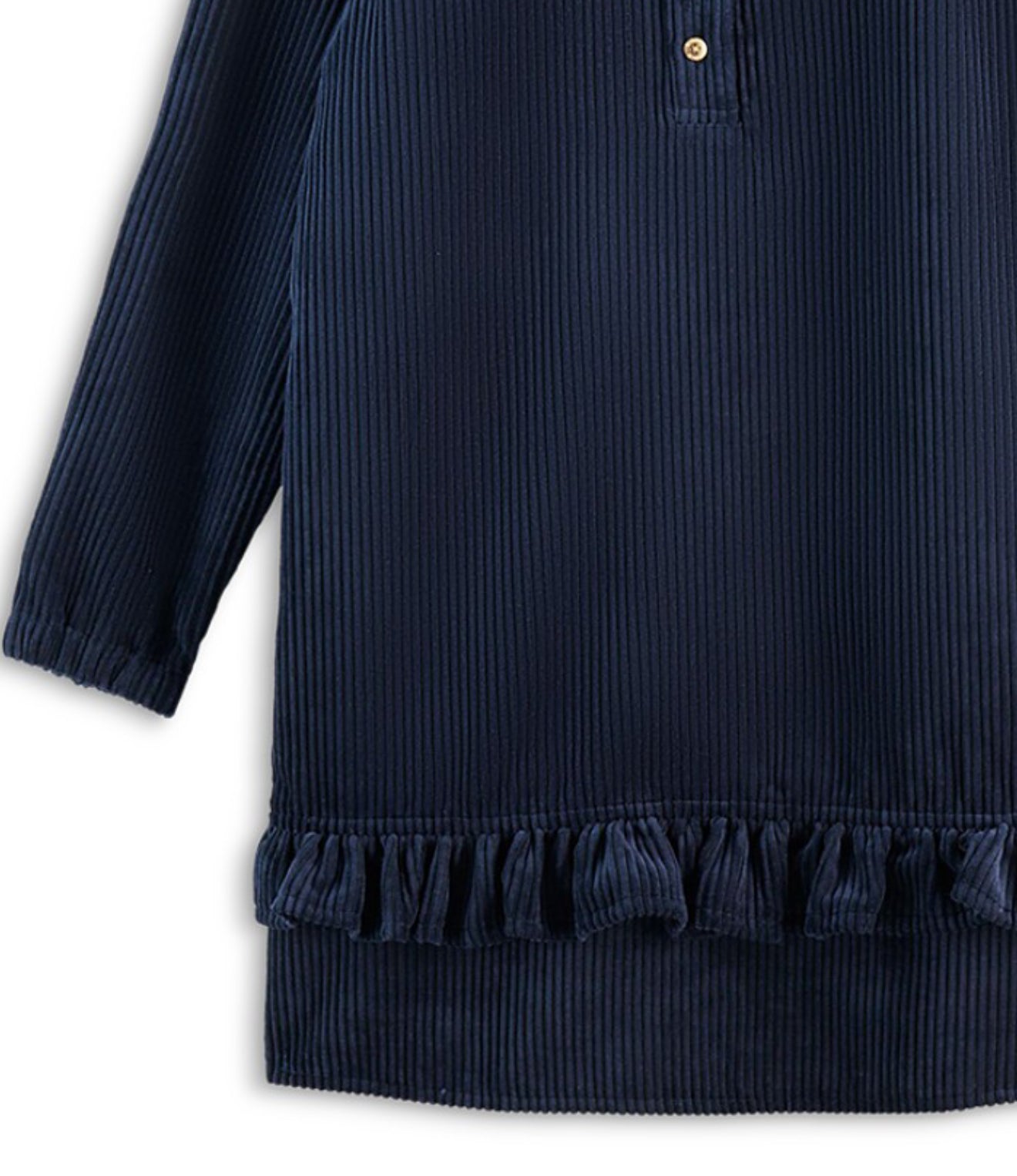 Ruffled Navy Corduroy Dress