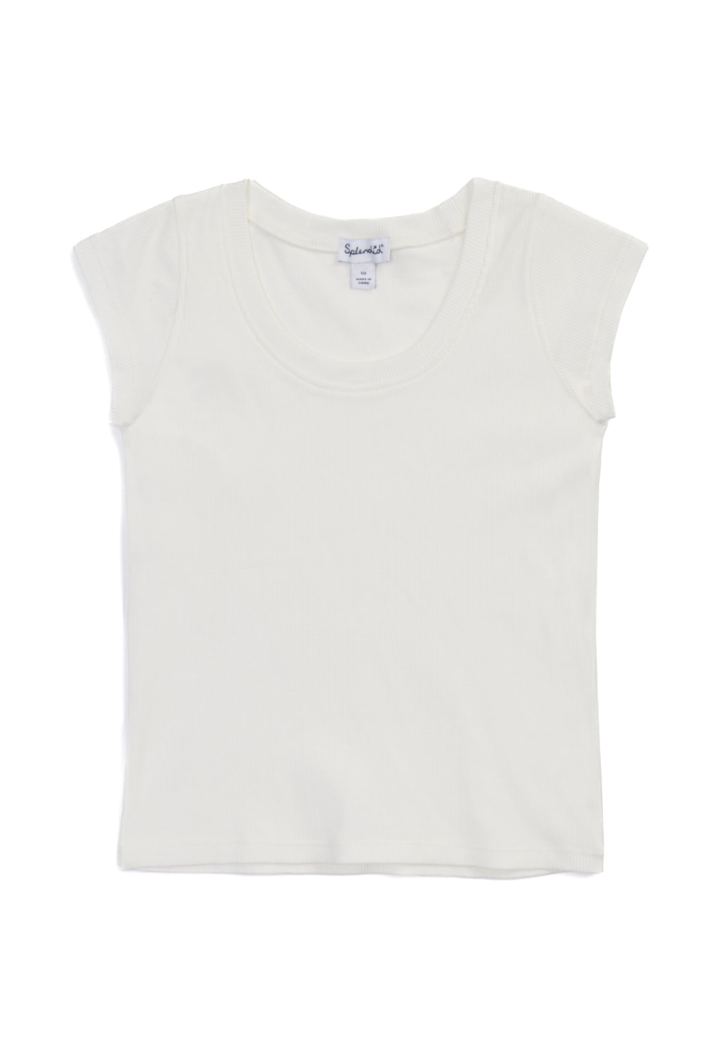 Ribbed cap sleeve shirt