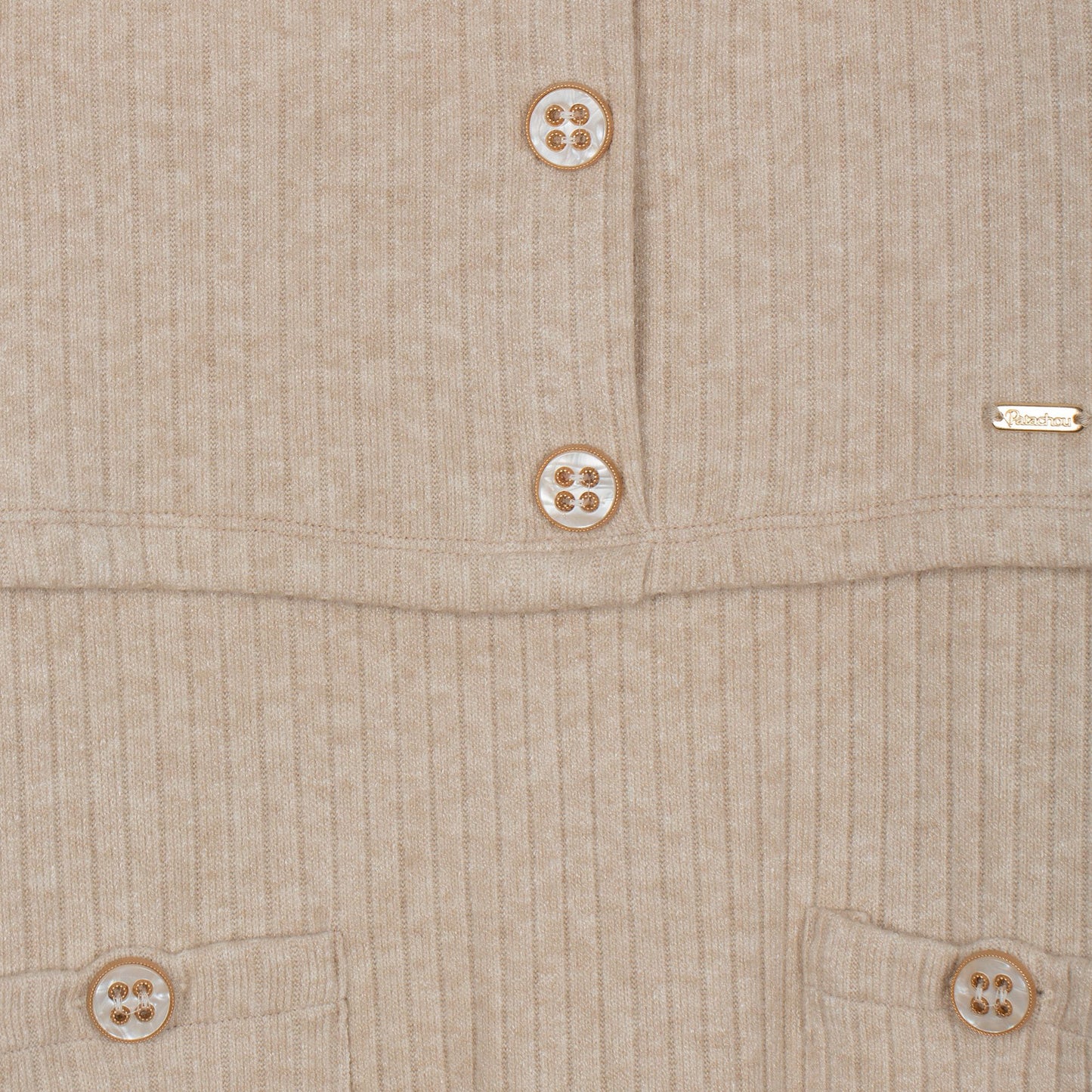 Ribbed Knit Button-Front Dress