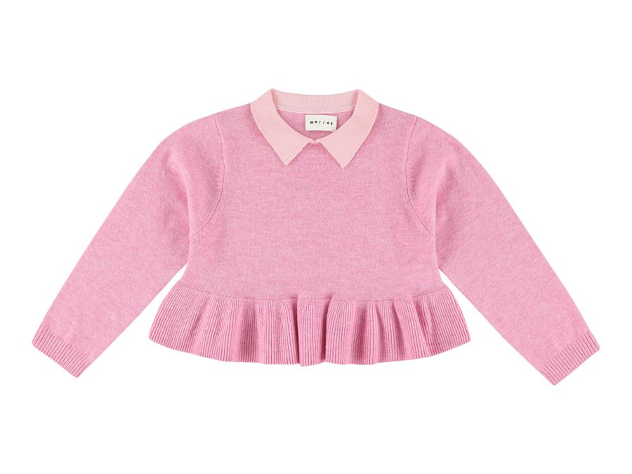 Yam Pink Girls Wool Sweater