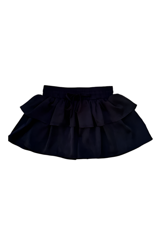 Willow satin skort black