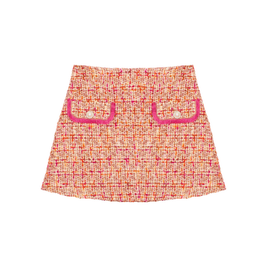 Fuchsia tweed skirt