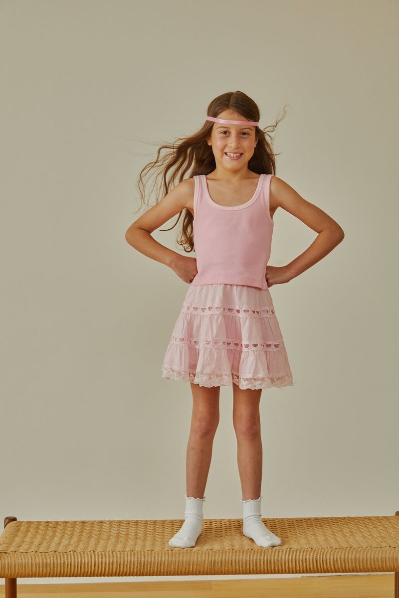 Sofia Heart Bow Lace Skirt