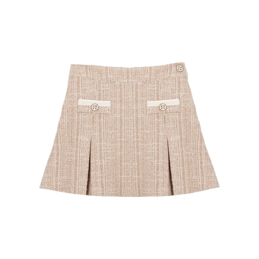Tweed Box Pleat Skirt