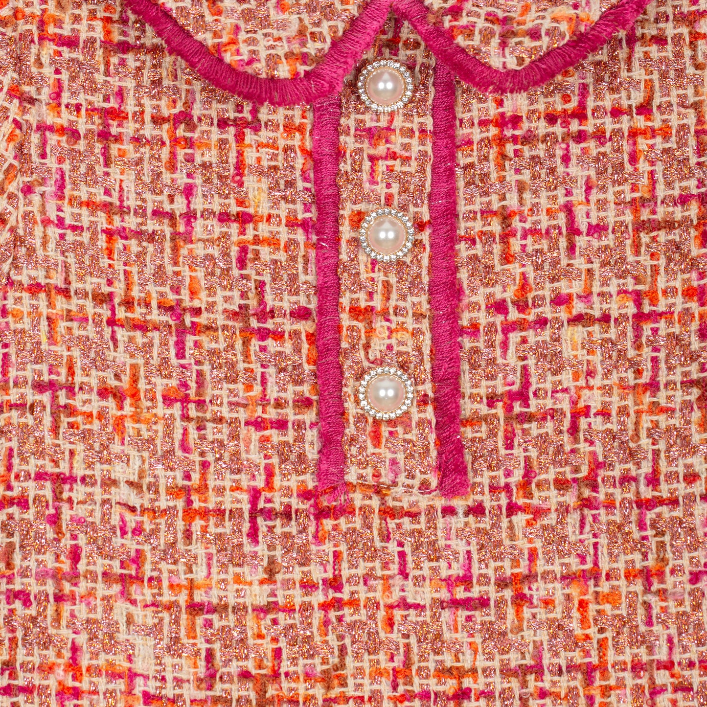 Multicolor Tweed Polo Dress