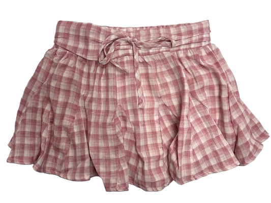 Pink Gingham Skirt with Shorts