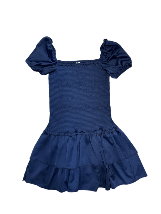 Lexi cap smocked navy dress