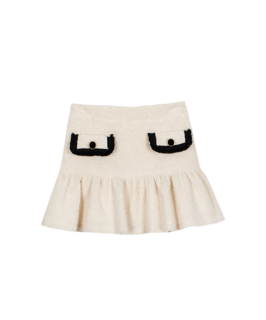 Ivory girl boucle skirt