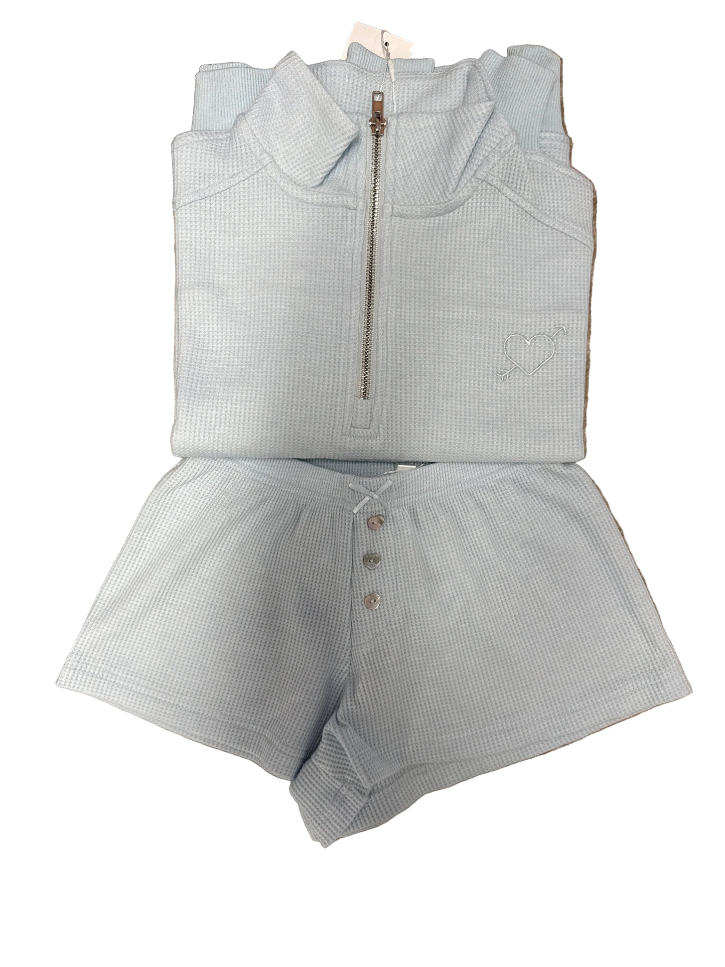 Crosby Pastel Blue waffle set