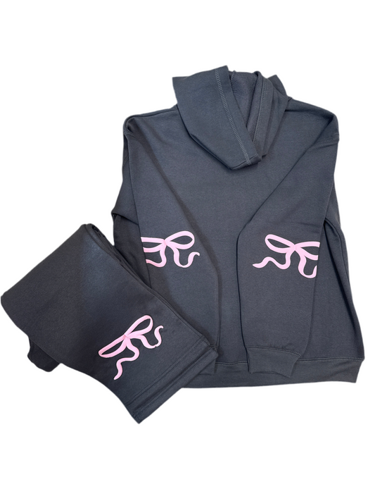 Hoody set with puff bow
