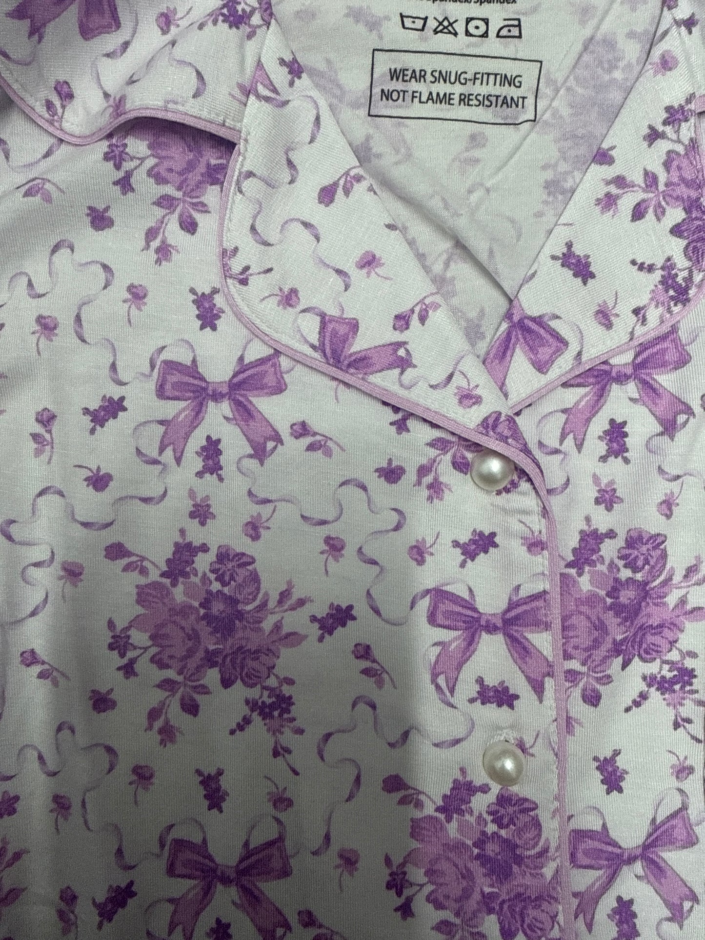 Floral Bows Jersey PJ Set