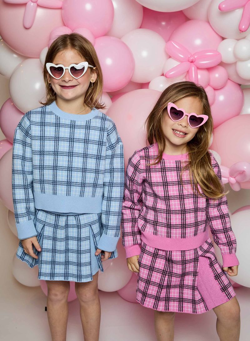 Pink Combo Plaid Set