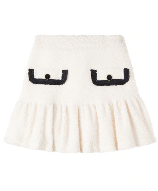 Ivory girl boucle skirt