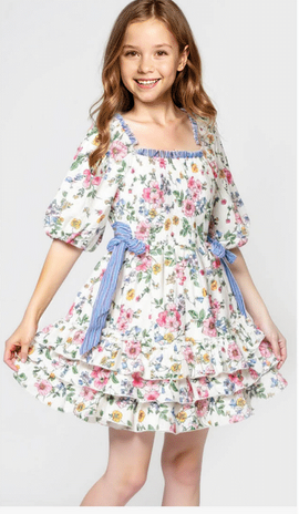 Striped Floral Dress