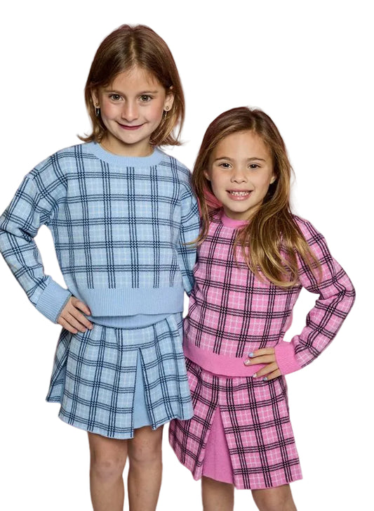 Pink Combo Plaid Set