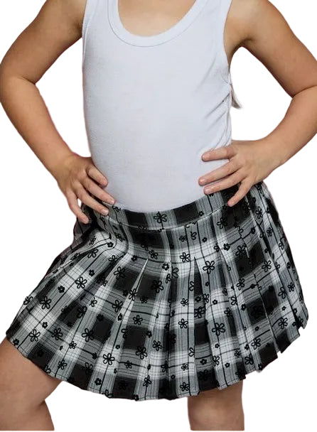 Black Combo Skort with floral detail