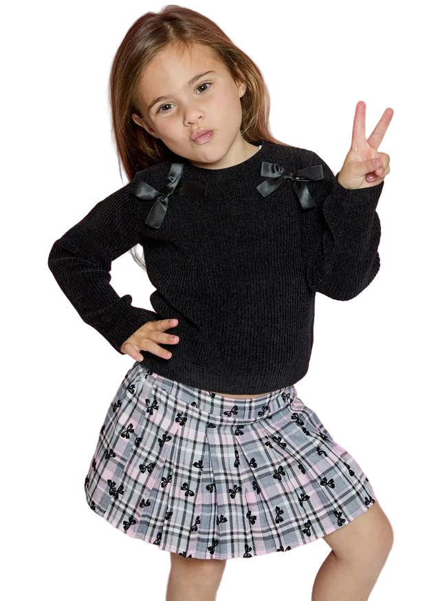 Black Combo Skort with bows