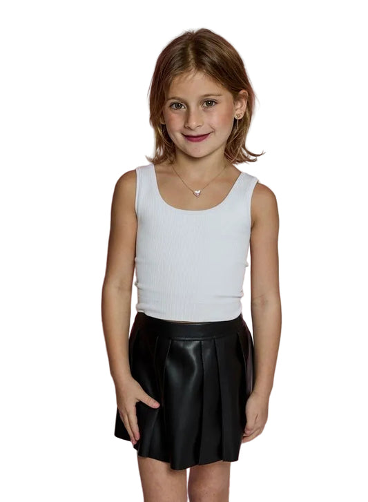 Black Leather Skort